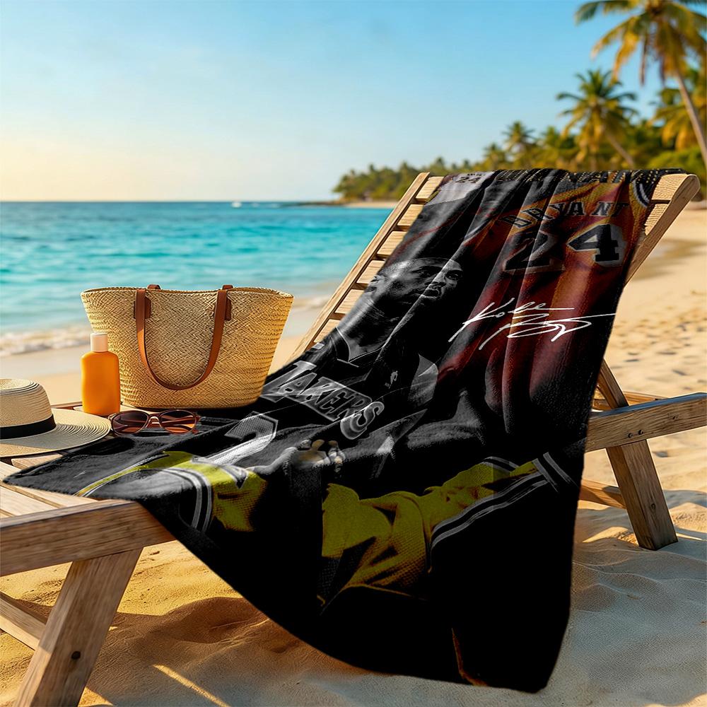 Kobe Customizable Name Beach Towel Soft Durable Quickdry For Beach Bathroom Outdoor Swimming Pool Camping Picnic Yoga Diving Vacation Accessories