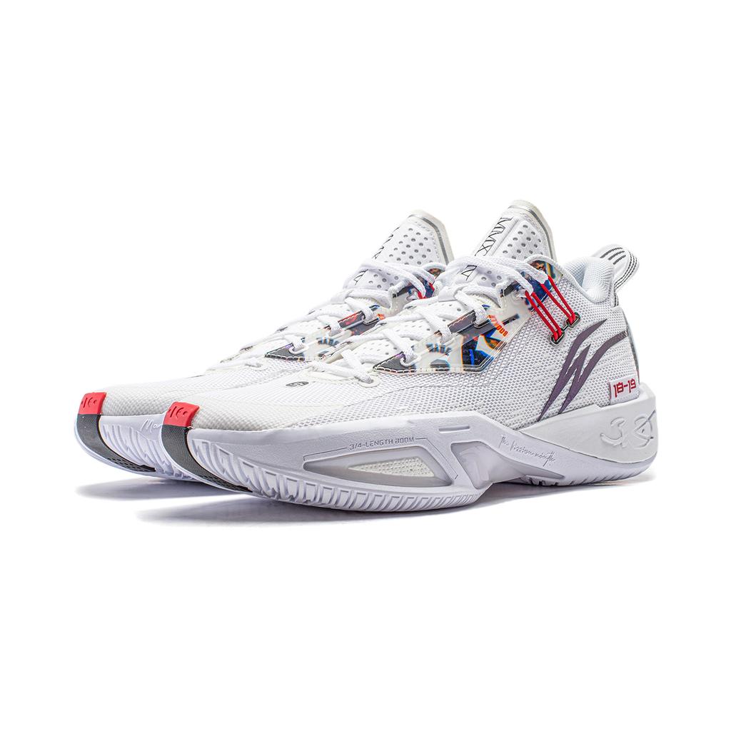 Баскетбольные кроссовки Li Ning Fission 9 с амортизацией, нескользящие, низкие, мужские, белые ABPU003-4