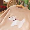 Детский кашемировый свитер Little Lamb с рисунком мультяшной собаки, зимний круглый вырез, утолщенный для тепла
