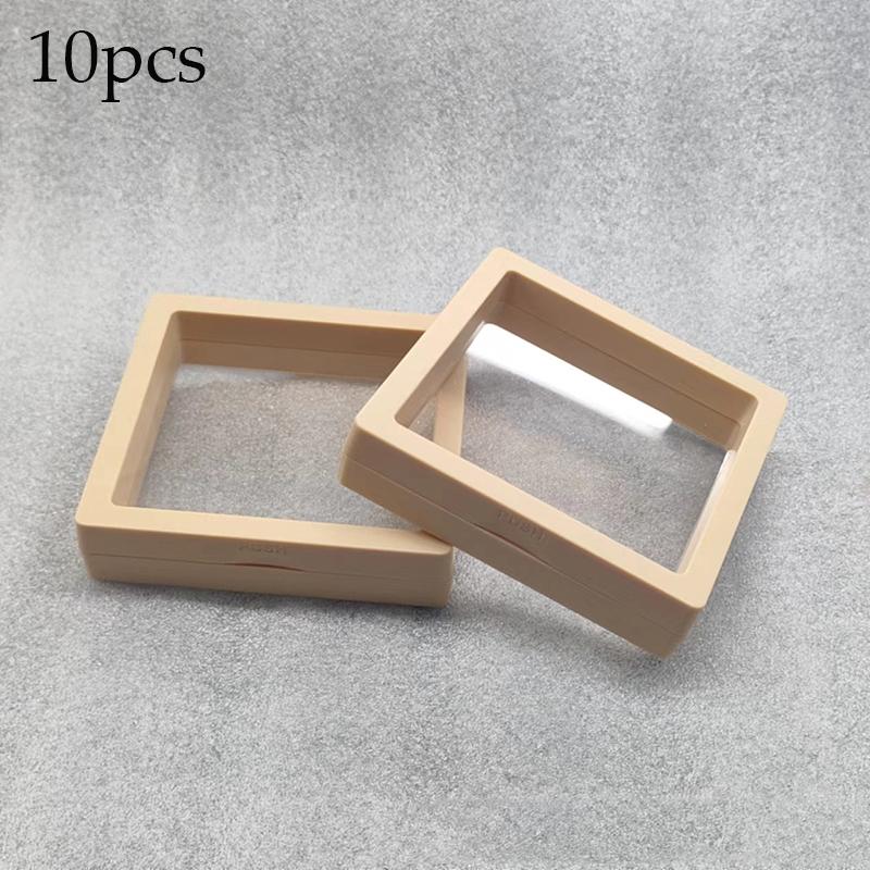 10pcs Plastic Dust-proof Jewelry Packaging Transparent Suspended Storage Boxes Storing Jewelry 3D Suspended Display Boxess