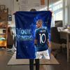 1PC Custom Name Mbappe Patterned Flannel Blanket Suitable For All Seasons for Home Decor Warmth and Comfort Gifts Holiday Present -HE153