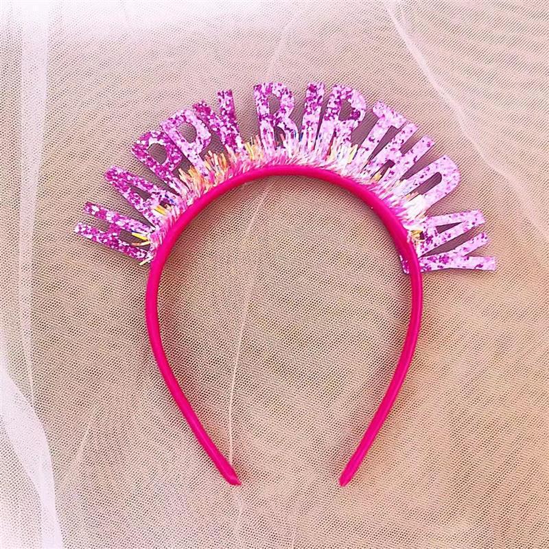 Красочный мигающий ободок 'С днем рождения' для детей - Праздничный аксессуар для нарядной вечеринки