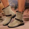 2024 New Style Boots for Women Winter Fashion Casual Walking Warm Buckle Decorative Mid-calf Fashion Boots
