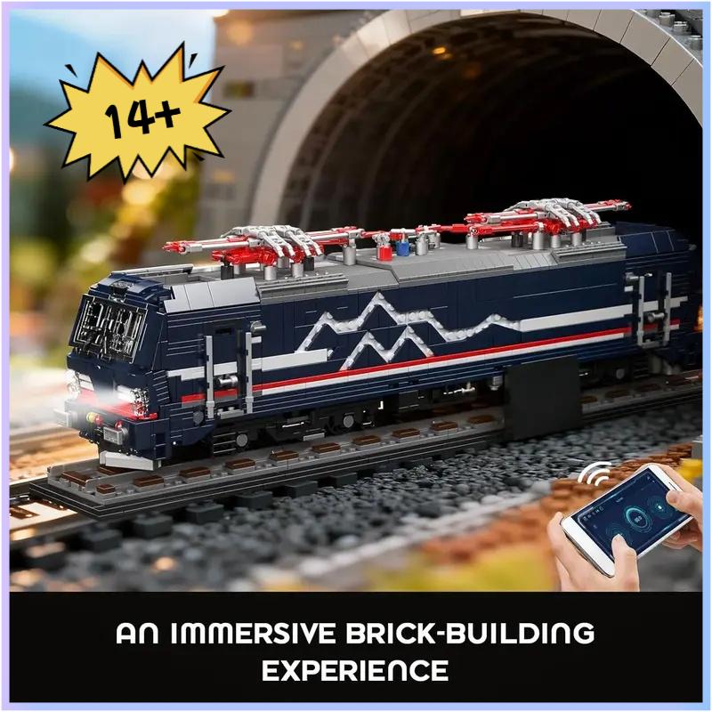 Mould King 12045 Технический Электровоз Vectron MS Набор Строительных Блоков Грузовой Поезд на Радиоуправлении Игрушка для Коллекционирования
