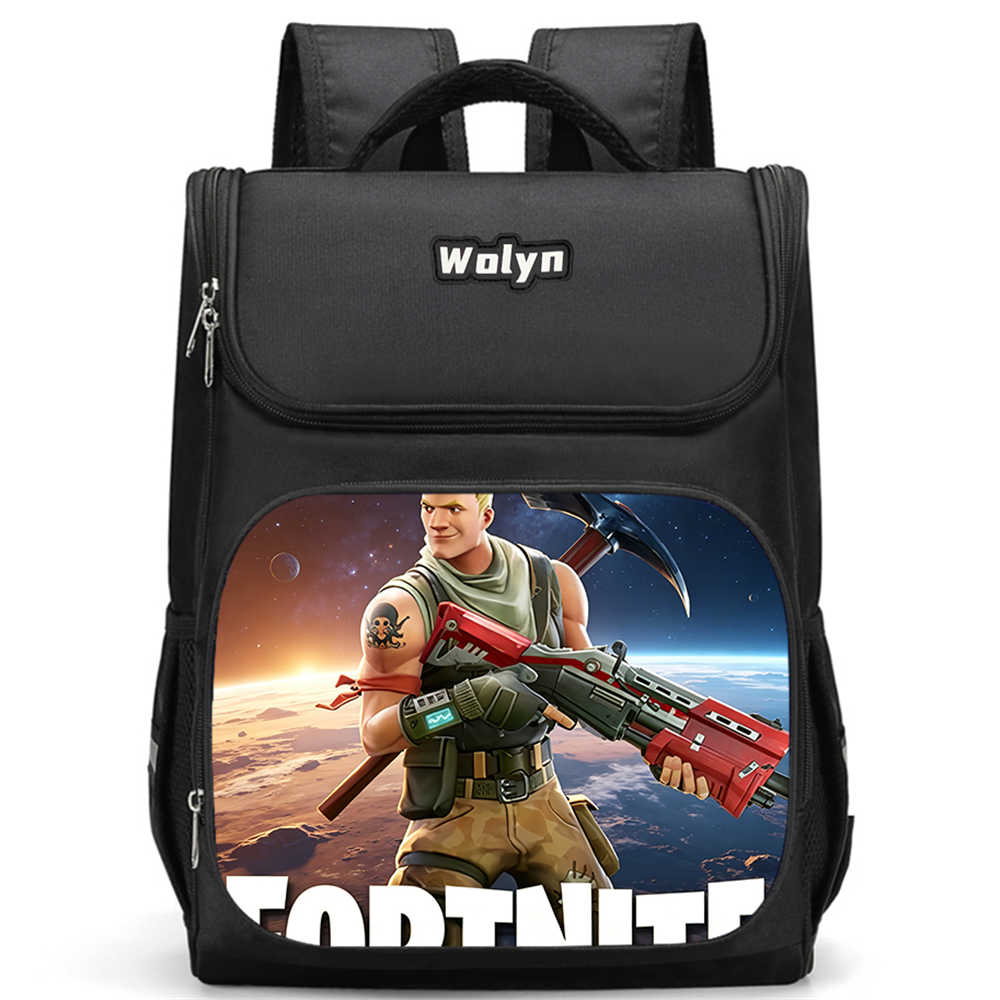 School Backpack with Multi Compartment ,Large Cartoon Fortnite School Bags for Boys & Girls,Durable Child Backpack for Aged 6-10