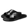 Men's Summer Outer Wear Leather Slippers Casual Soft Bottom Non-slip Breathable High-end Slippers Outdoor Cool Slippers