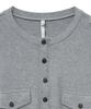 NOIRER Ribbed Henley Neck Long Sleeve T-Shirt (Gray)