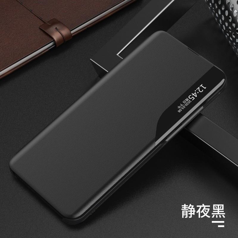 Тонкий кожаный чехол-книжка Galaxy S25 Ultra с боковым окошком, совместимый с сериями S26 S20 Note20, противоскользящий, ударопрочный