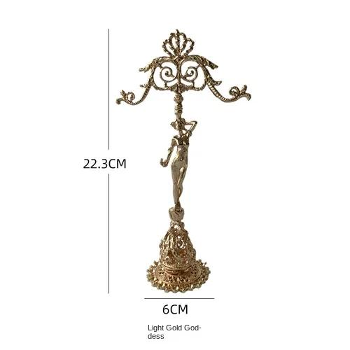 Jewelry Display Stand MetalMaterial Irregular Shape LightGold Retro Earring Rack Shop Counter Window Storage Display Photo Props