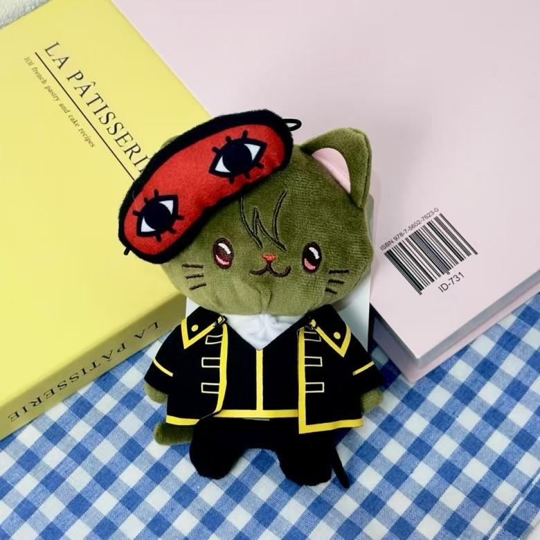 Gin Tama Plush Cat Keychain With Pp Cotton Filling For Anime Fans