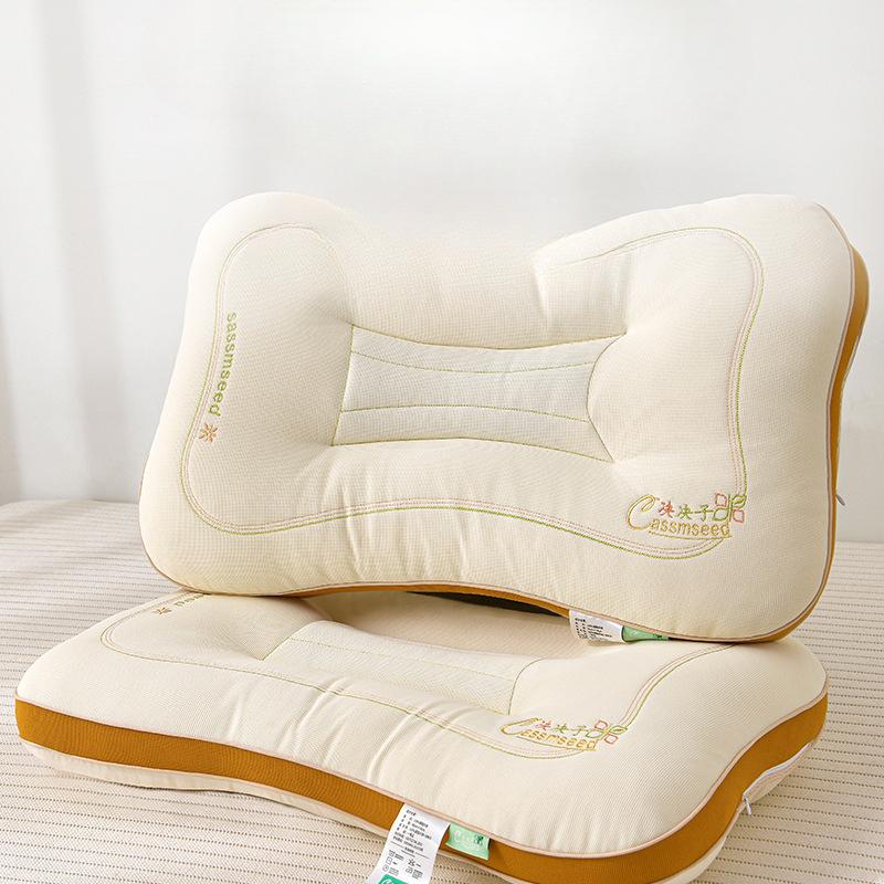 Jue Mingzi Neck Pillow Pillow Core Partitioned Feather Velvet Deep Sleep Pillow Core Home Student Single Whole Head