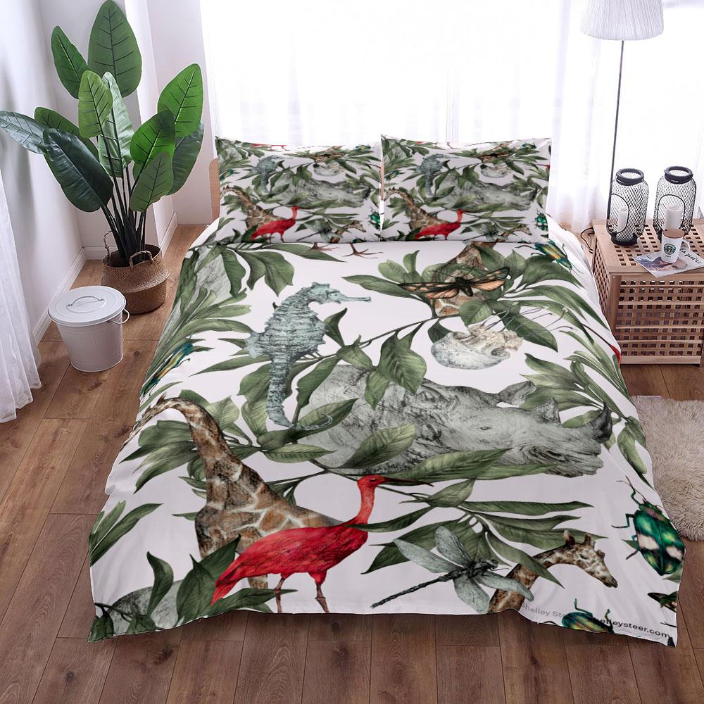Комплект постельного белья Jungle Tropical Duvet Cover Set King Queen Double Full Twin Single Size Chinoserie
