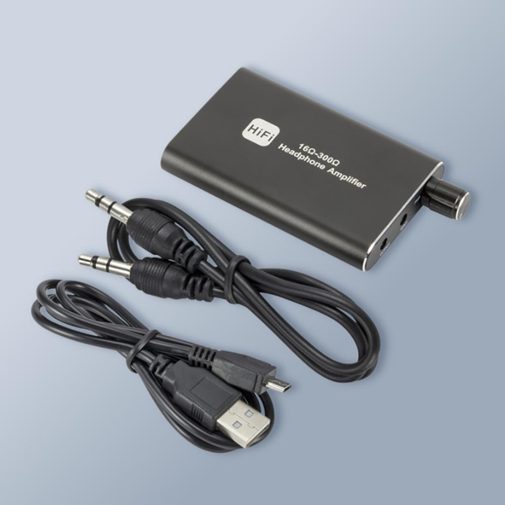 Портативный усилитель для наушников, мощный бас без малошумного HiFi-наушника, регулировка звука AUX
