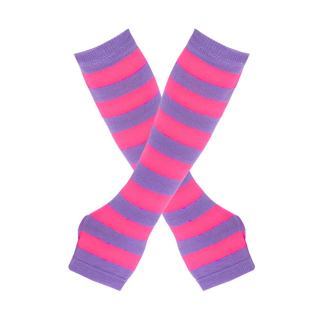 1 пара модных женских эмо-перчаток, женские полосатые перчатки до локтя, теплые вязаные длинные перчатки без пальцев, варежки до локтя, рождественские аксессуары, подарок 2024 г.