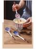 Gift Set Household Ceramic Spoon Hand-painted High-value Long-handled Spoon Creative Dessert Spoon Eco-friendly Underglaze Paint