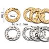20pcs Stainless Steel Double Hole Texture Circle Ring Gold Color Charms Pendants Earrings Conectors for Jewelry Making DIY