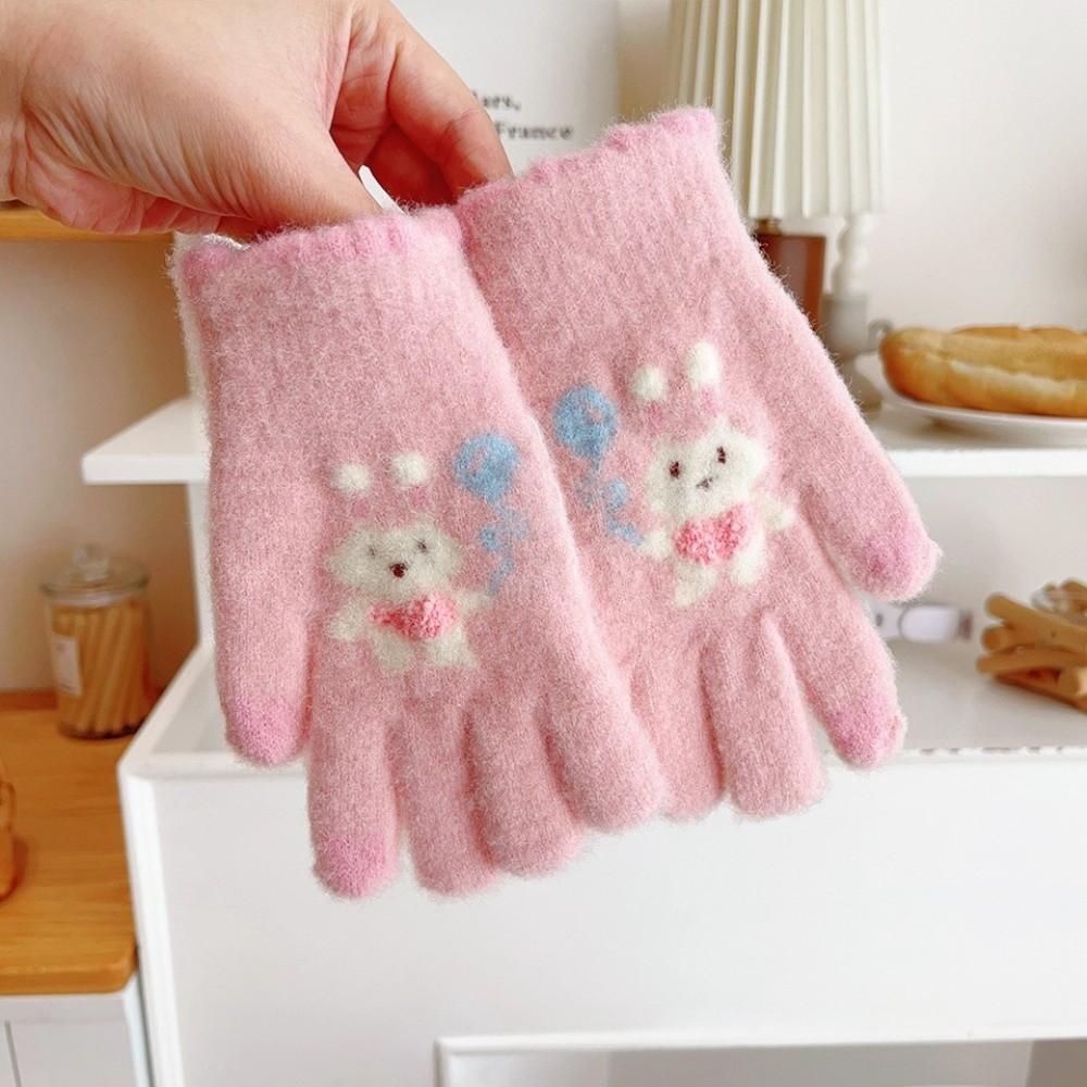 Windproof Plush Gloves Cold Proof Mittens Fashion Warm Gloves for Children