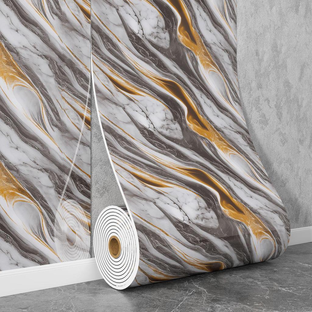 Самоклеящаяся водостойкая настенная наклейка под мрамор для ванной комнаты, гостиной, кухни и ТВ-зоны.