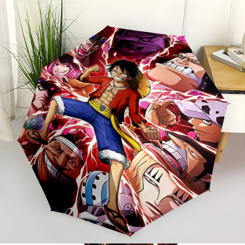 Автоматический складной зонт с принтом One Piece, портативный, для улицы, поездок на работу, походов, идеальный подарок на день рождения