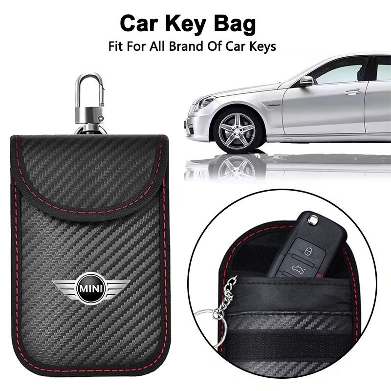 Car Key Case Signal Blocker Bag GWAY34 RFID Shielding Pocketor Key Bag For BMW Mini Cooper R50 R53 R55 R56 R60 R61 F54 F55 F56 Sticker