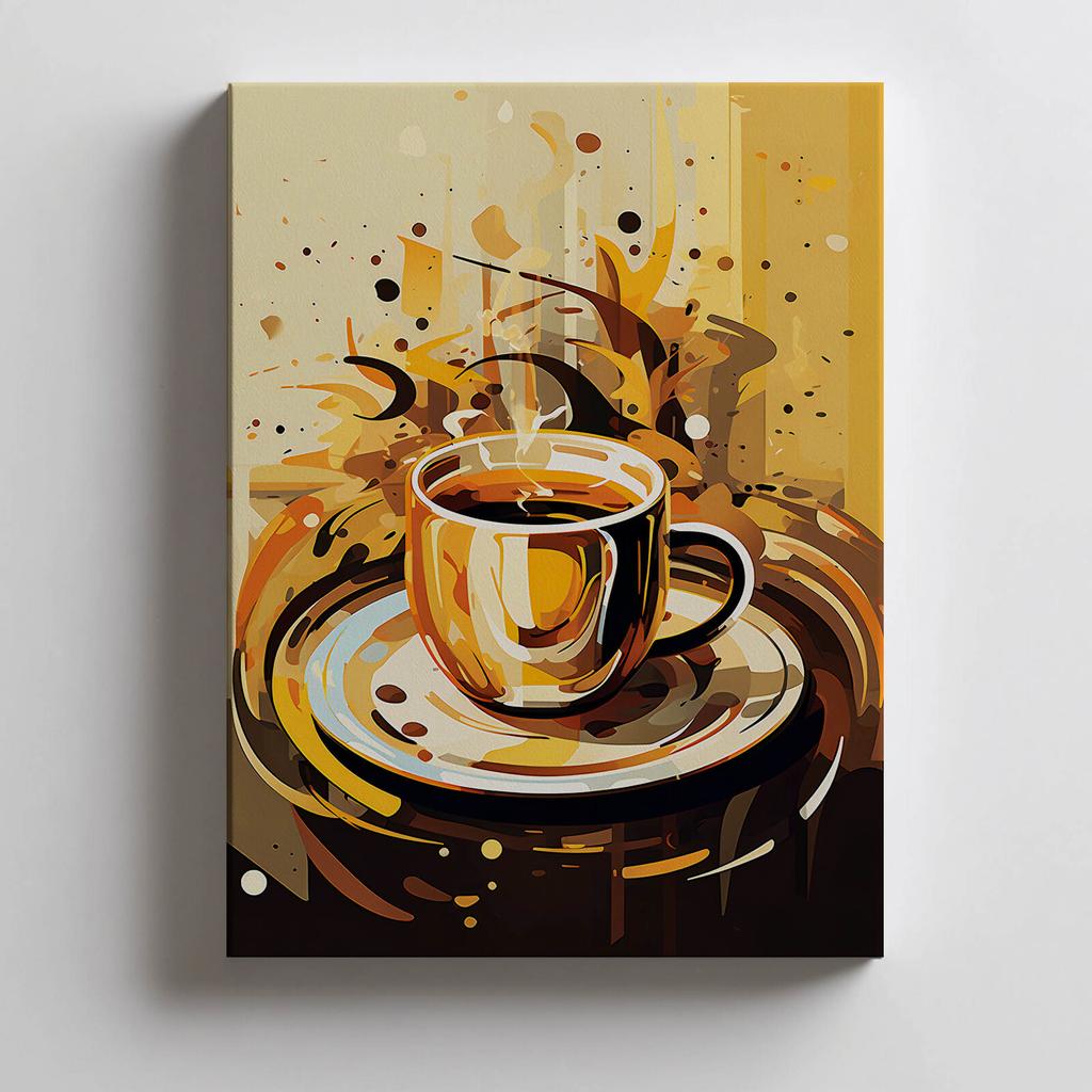 Czas Na Kawę Czas Na Kawę, 30X40 Cm, Rama Drewniana Ciemny Brąz, Papier Matowy 230 Gsm