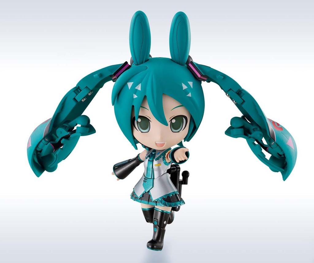 TAMASHII NATIONS Chogokin Miracle Henkei Hatsune Miku x Rody 105 мм окрашенная подвижная фигурка прибл.. ПВХ, АБС, литье под давлением