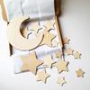 Decorate Wooden Stars Decorate Baby Nursery Rattan Moon Wall Decorate Wooden Nursery Children Baby Children Boys Girls Bedroom Decoration
