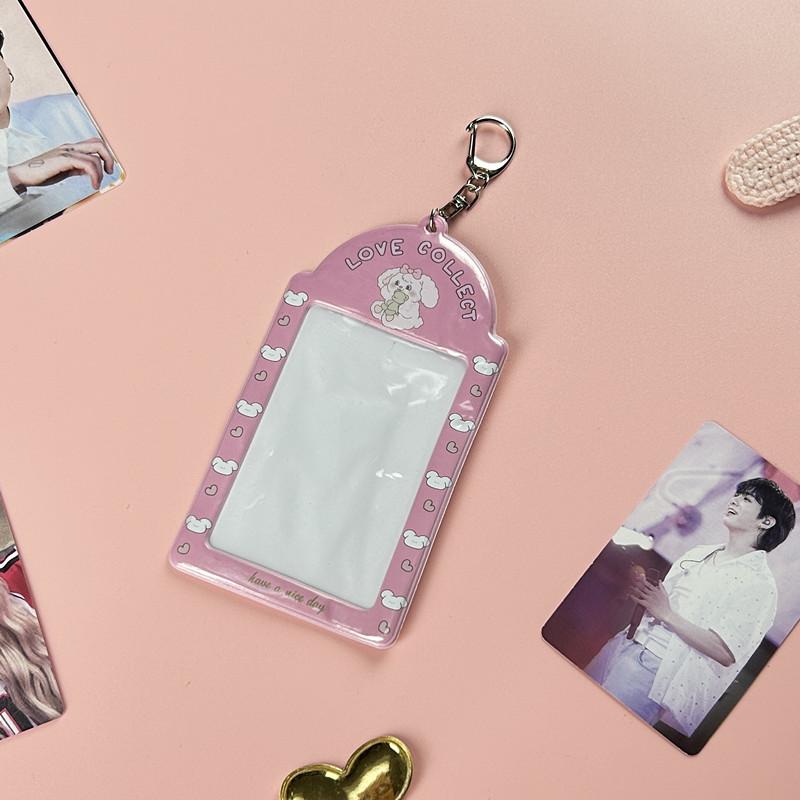 3 Inch Kawaii Photocard Holder Kpop Idol Photo Card Holder Photo Cute Bus Card ID Holder Idol Photocard Pendant Keychain