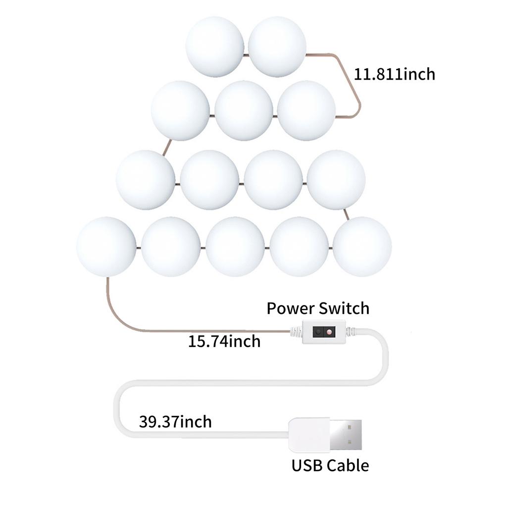 Светодиодное зеркало для макияжа, умное сенсорное управление, освещение для косметического зеркала, освещение для зеркала в ванной комнате
