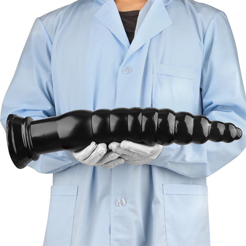 Black 32cm Pointed Extra Long Anal Plug for Outdoor Wear Anal Strip Practice Anal Torture Tool Anal Expansion Tool