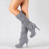 2023 Autumn/Winter Foreign Trade Women's Long High Heel Elastic Boots