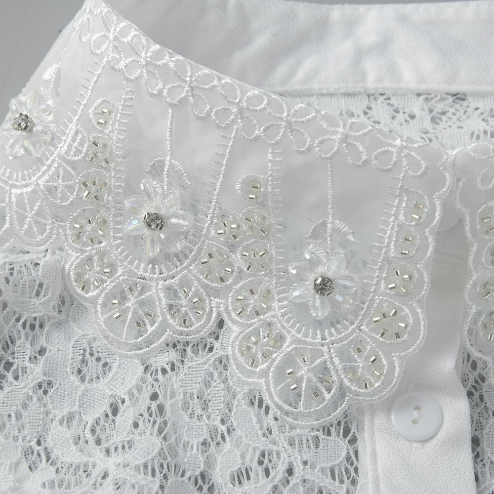 Women'S Fake Collar Lace Fake Neck Shirt Collar With Decorative Crew Neck Sweater Shirt Fake Collar