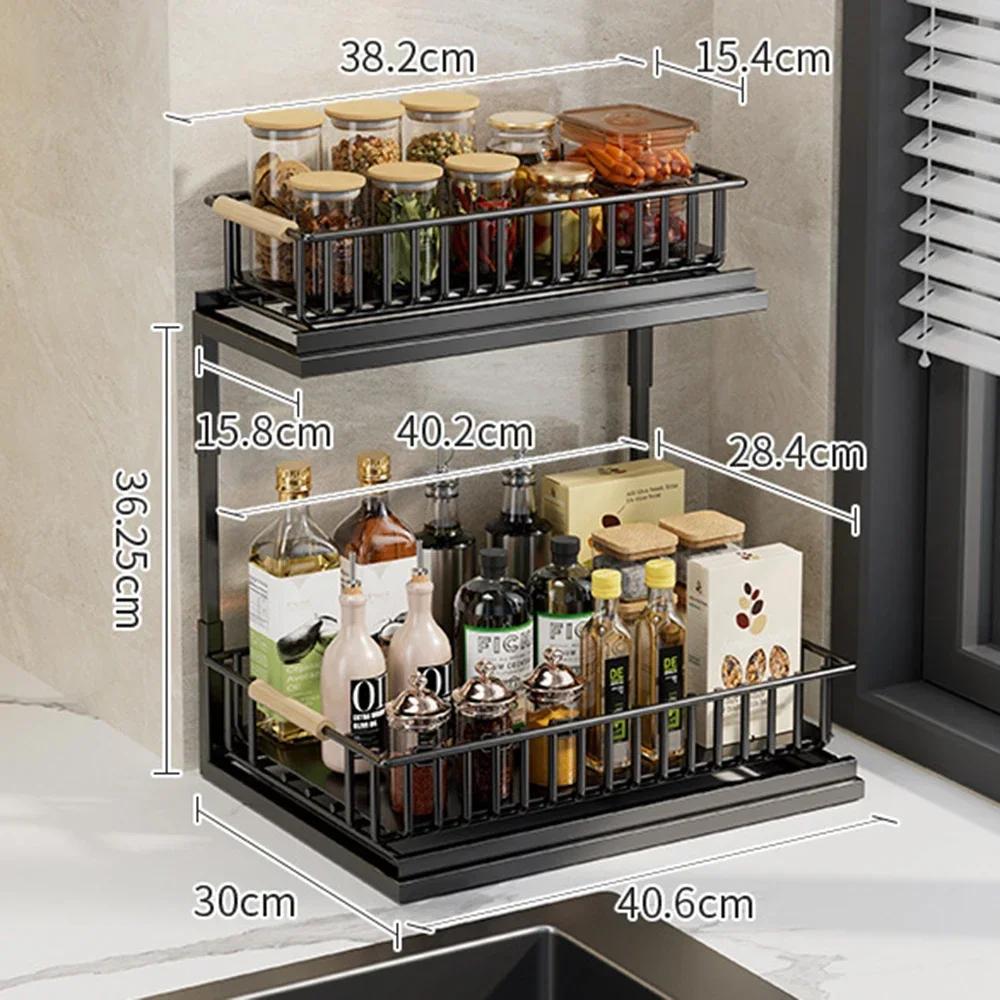 2-уровневый органайзер для хранения под раковиной, выдвижная полка для мисок и тарелок, держатель для шкафа, сушилка для современной кухни, органайзер для принадлежностей