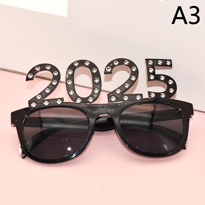 2025 Очки с цифрами, очки с Новым годом, очки с бриллиантовым блеском, реквизит для косплея, украшения для рождественской вечеринки, забавные очки