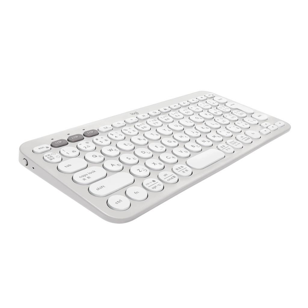 Logitech Wireless Keyboard PEBBLE KEYS 2 K380sOW Thin Lightweight 415g Compact Bluetooth Logi Bolt Wireless Keyboard Japanese Layout 36 Months Battery