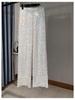Women's Korean Velvet Sequined Wide-Leg Pants: Slim-Fit, Floor-Length, Shiny Drape Casual Wear for Autumn and Winter