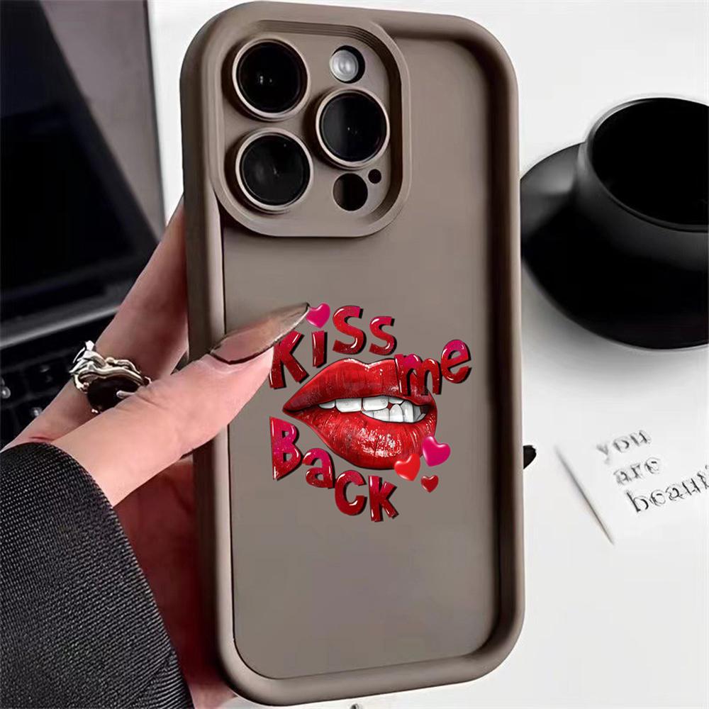 LZ21 Lips kiss design art силиконовый чехол для телефона Infinix Smart 9 Hot 40i Tecno Camon 20 Pro Moto G22 G30 OnePlus Google Pixel 9 противоударный задний чехол