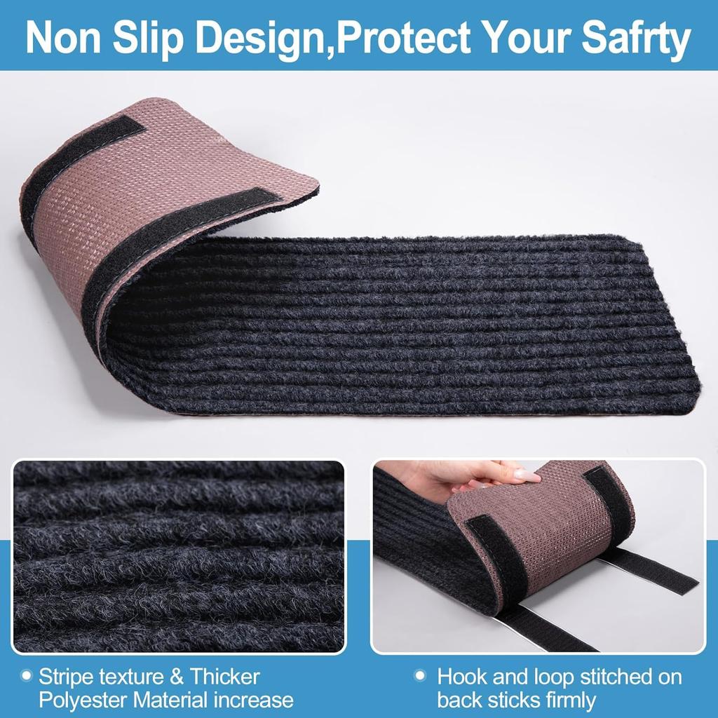 RV Step Covers 3 Pack 22" Wide x 7.5" Deep Camper Step Covers, Non Slip RV Stair Treads for Travel Trailers, Mobile Home, Motorhome (Gray)