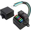 12V Pre-Wired Fuse Relay Box 2x 5-Pin 40A Relays + 6 ATC/ATO Blade Fuses (10/15/30A) Color-Coded Heavy-Duty for Car Truck Boat