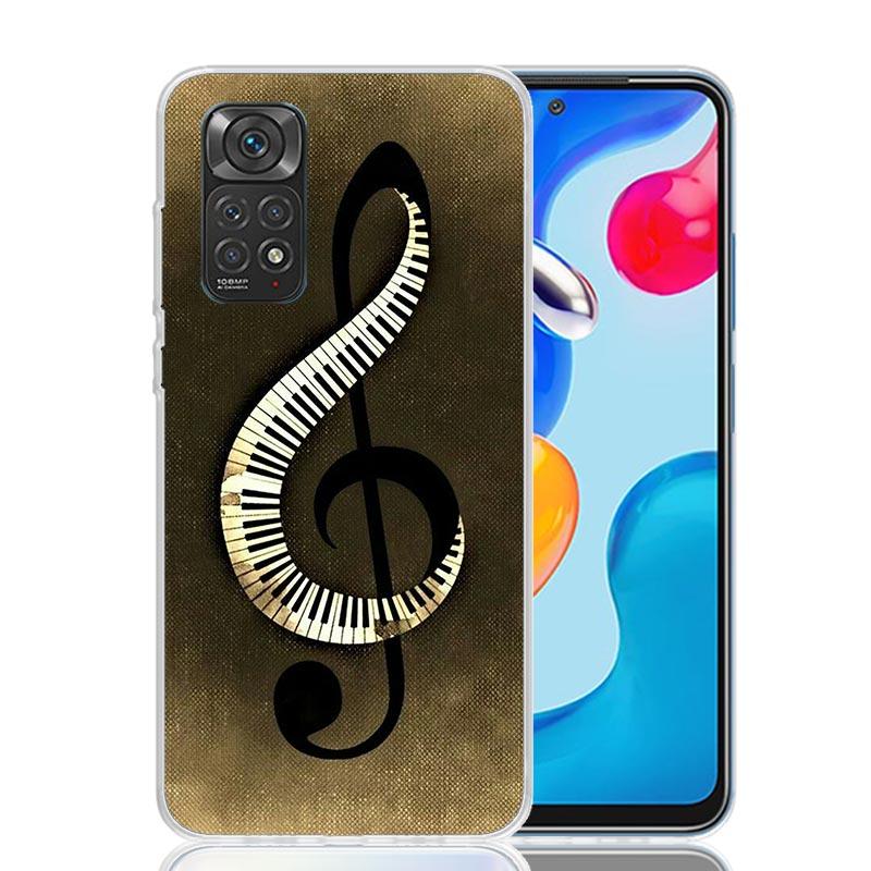 Чехол для телефона Музыкальное пианино Клавиатура Для Xiaomi Redmi Note 13 14 15 Pro Plus 12S 12 14S 11S 11E 10 10S 11 11T 5G 4G Чехол Coque Redmi