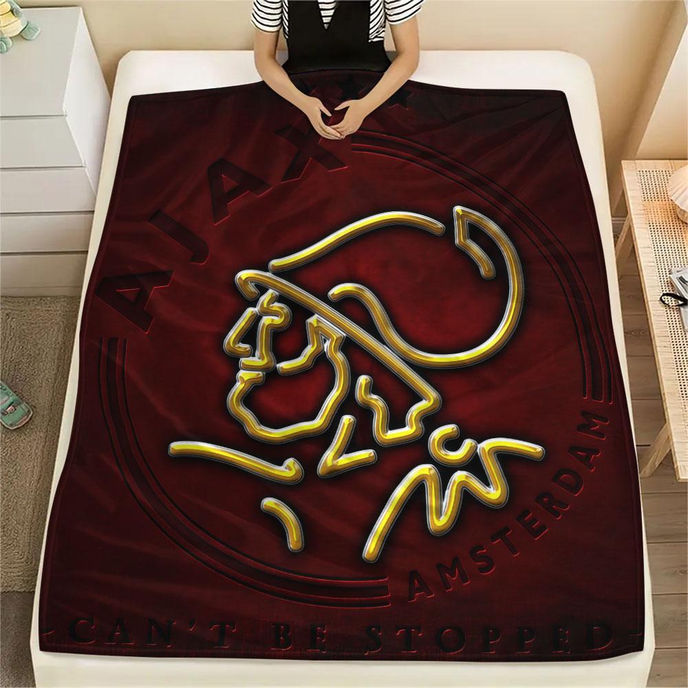 1PC AFC Ajax Patterned Flannel Blanket Suitable For All Seasons for Home Decor Warmth and Comfort Gifts Holiday Present