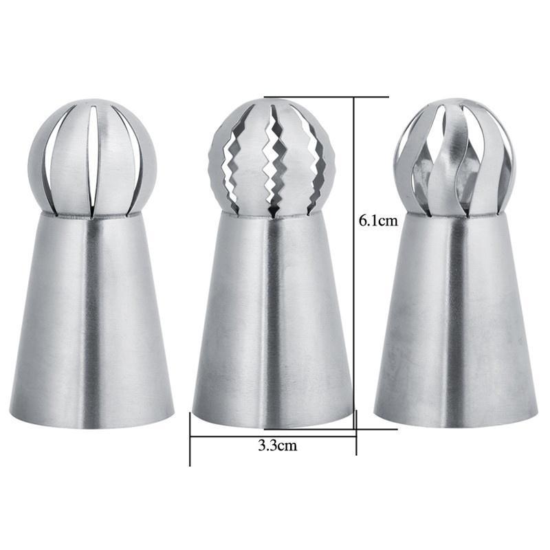 3pcs Dessert Decorators Stainless Steel Butter Cream Flower Cake Decorating Cake Icing Nozzles