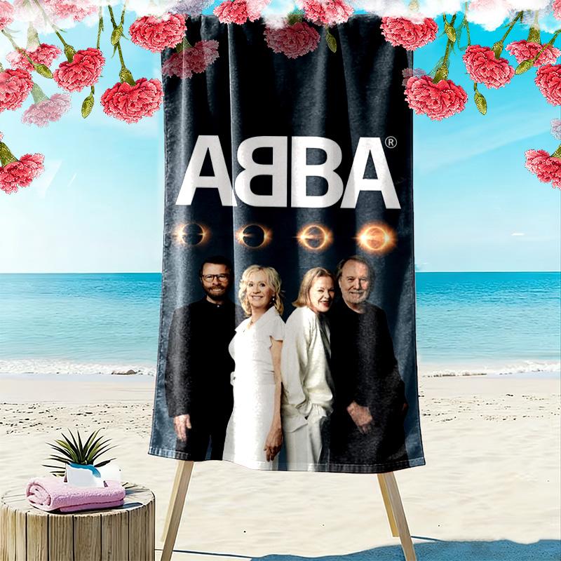 Пляжное полотенце с принтом ABBA, Большое мягкое быстросохнущее полотенце для пляжа, кемпинга, плавания