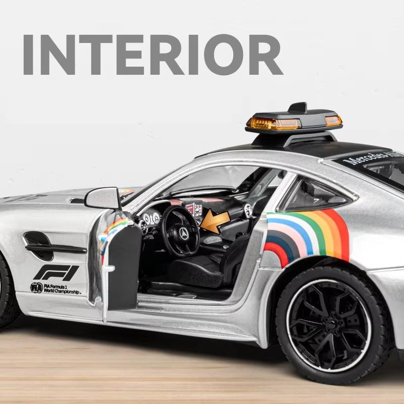 1/24 Автомобиль Benz Safety Battery Amg Battery F1, Тип модели, с фарами, подходит для коллекционирования гоночных автомобилей