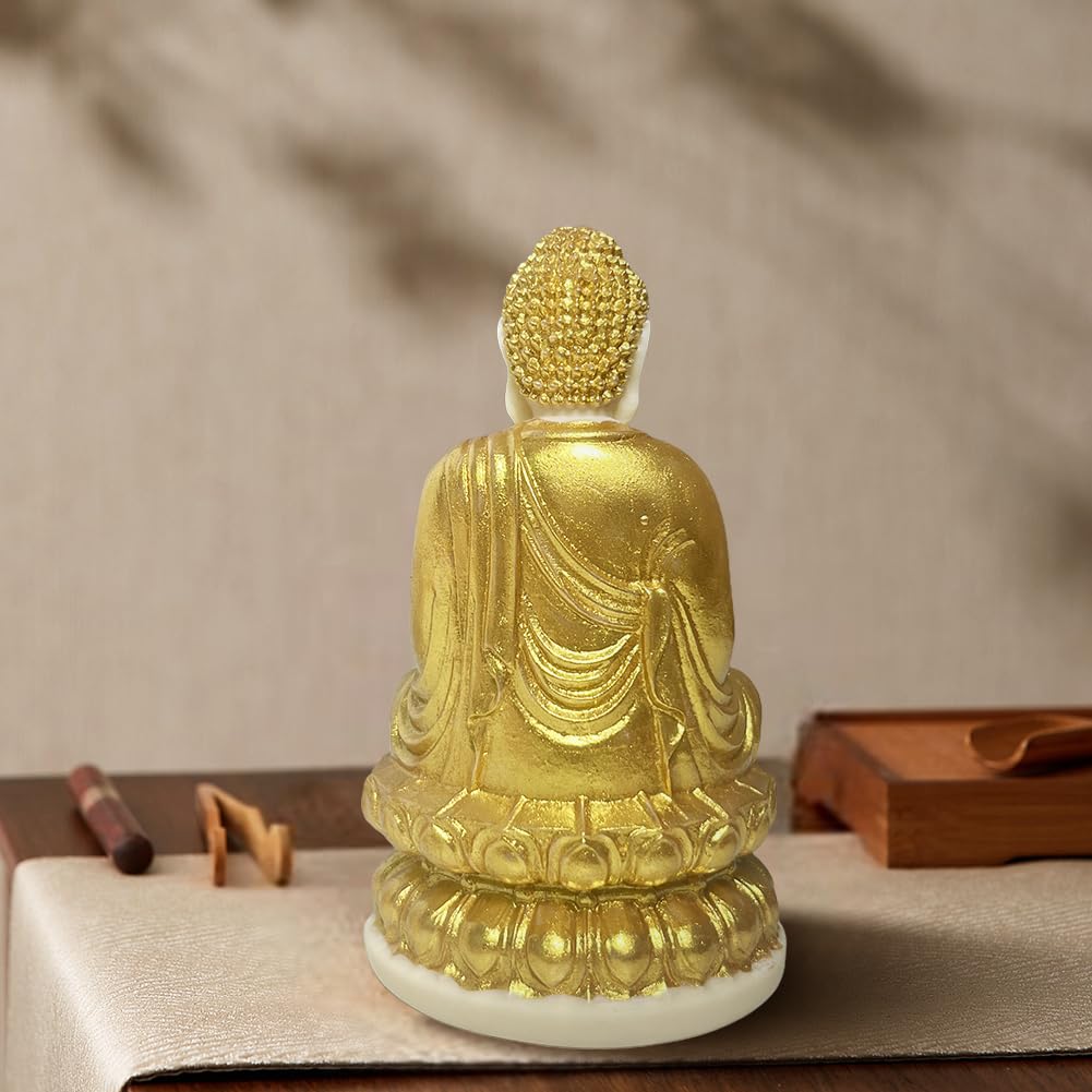 YUYAKESHI Buddha Statue, Seated Buddha Statue, Amulet, Good Luck, Feng Shui, Buddha Statue, Coconut Fruit, Lotus Pedestal, Buddhist Altar Ornament,