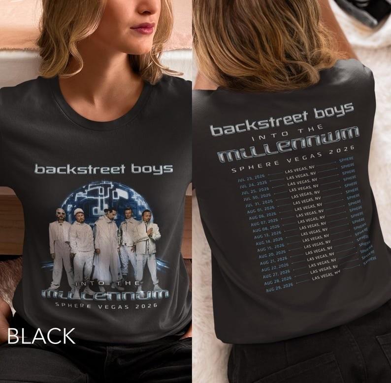 Футболка Backstreet Boys Into The Millennium Tour 2026, Концертная футболка BSB, Лас-Вегас