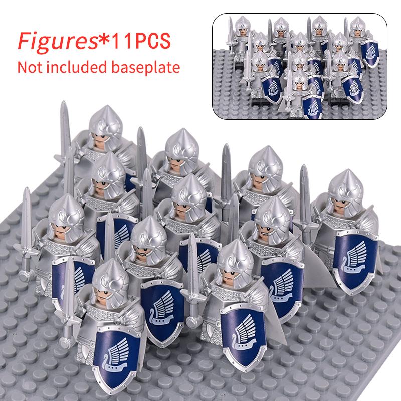 11 шт. средневековых эльфов, солдат Рохана, гвардейская армия, lotr, фигурки, мини-кирпичи, куклы, сборные строительные блоки, MOC, игрушки «сделай сам» для детей, подарки