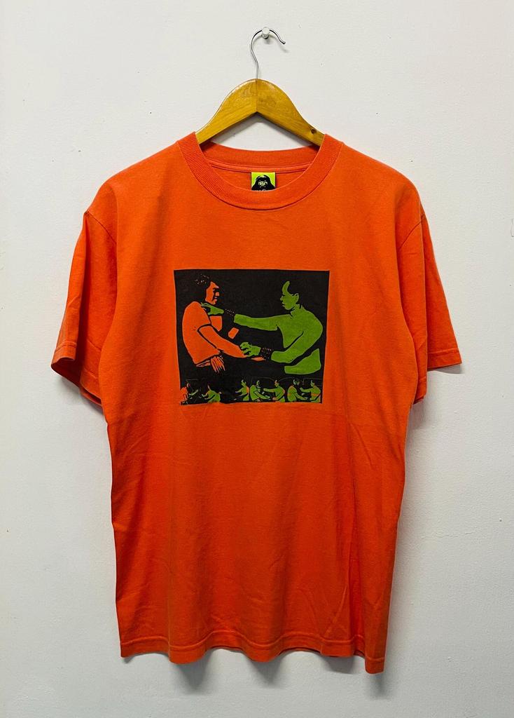 Vintage 90s X-Large 1999 : Praying Mantis Style T-Shirt / Modern Streetwear / Skate Surf / Orange / M