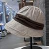 New splicing bucket hat women's autumn and winter retro face small versatile stacking basin hat casual commuting