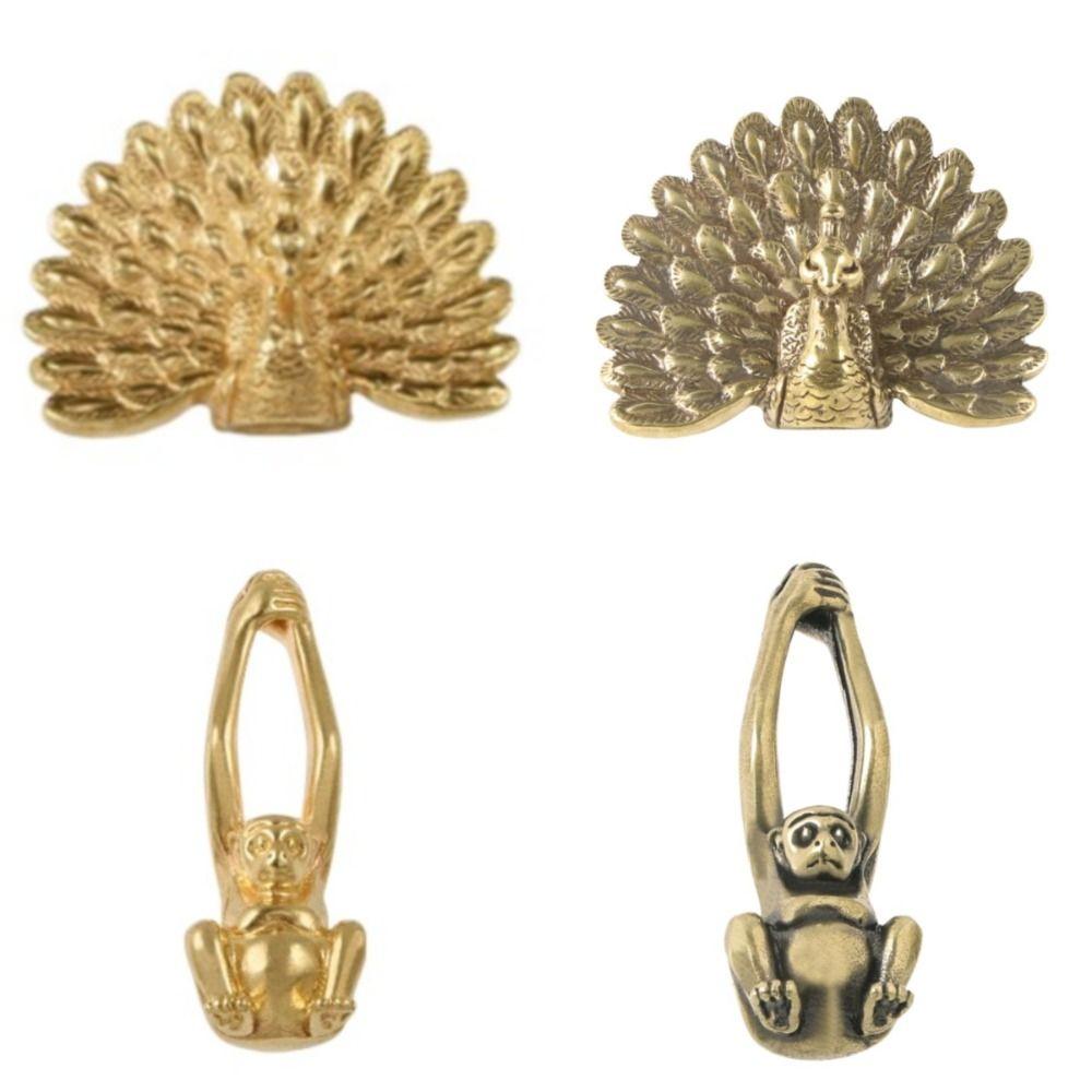 Роскошные дверные ручки для шкафа Золотого цвета Ручки для ящиков шкафа Павлиний Обезьяна Латунная ручка Окно